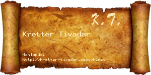 Kretter Tivadar névjegykártya